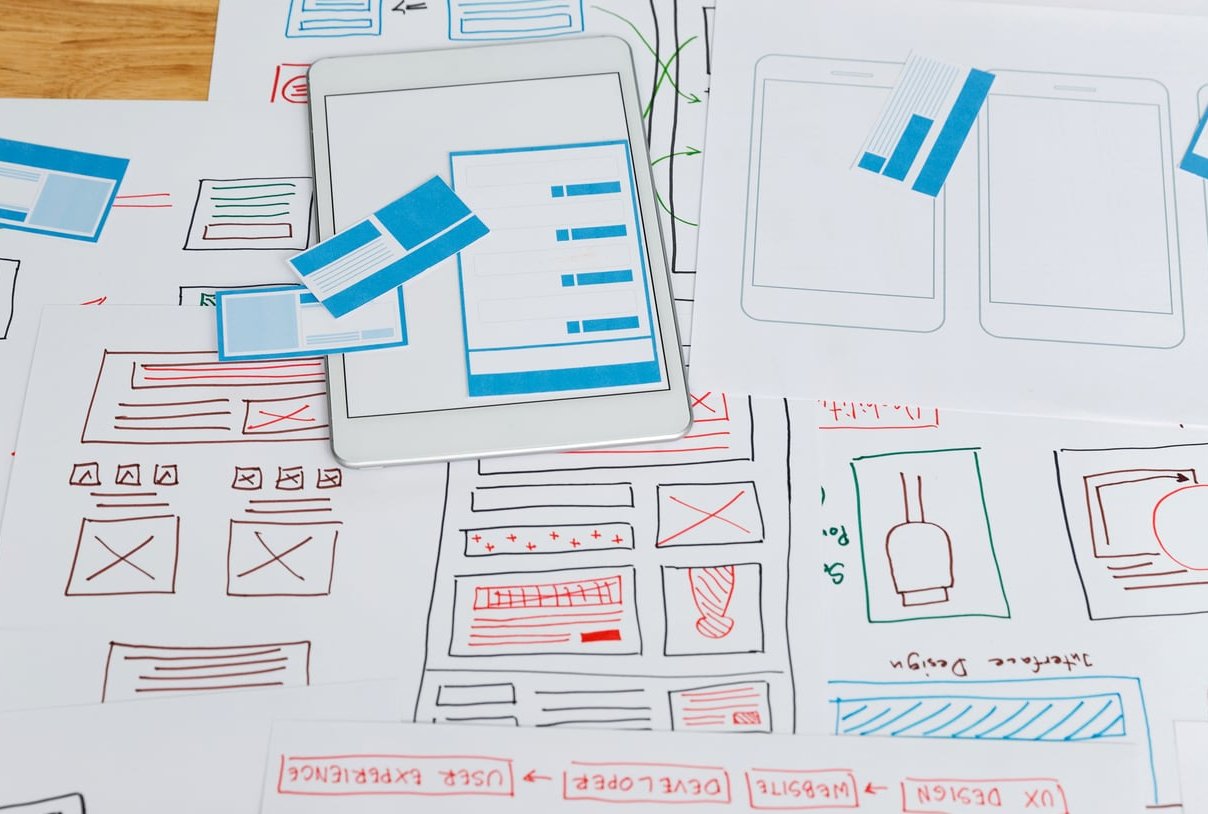 website design planning desk