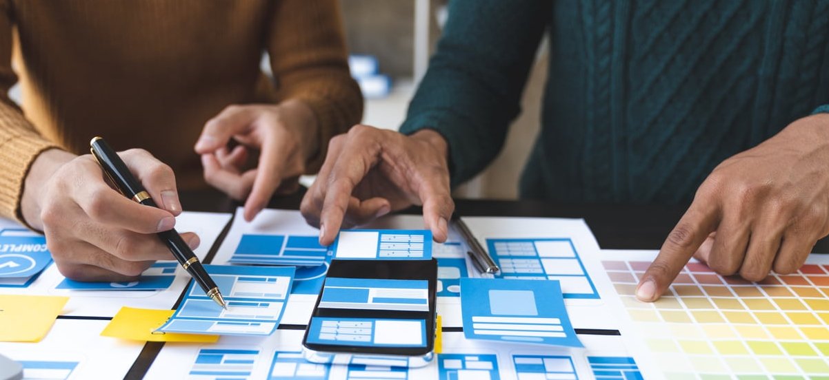 website design planning desk