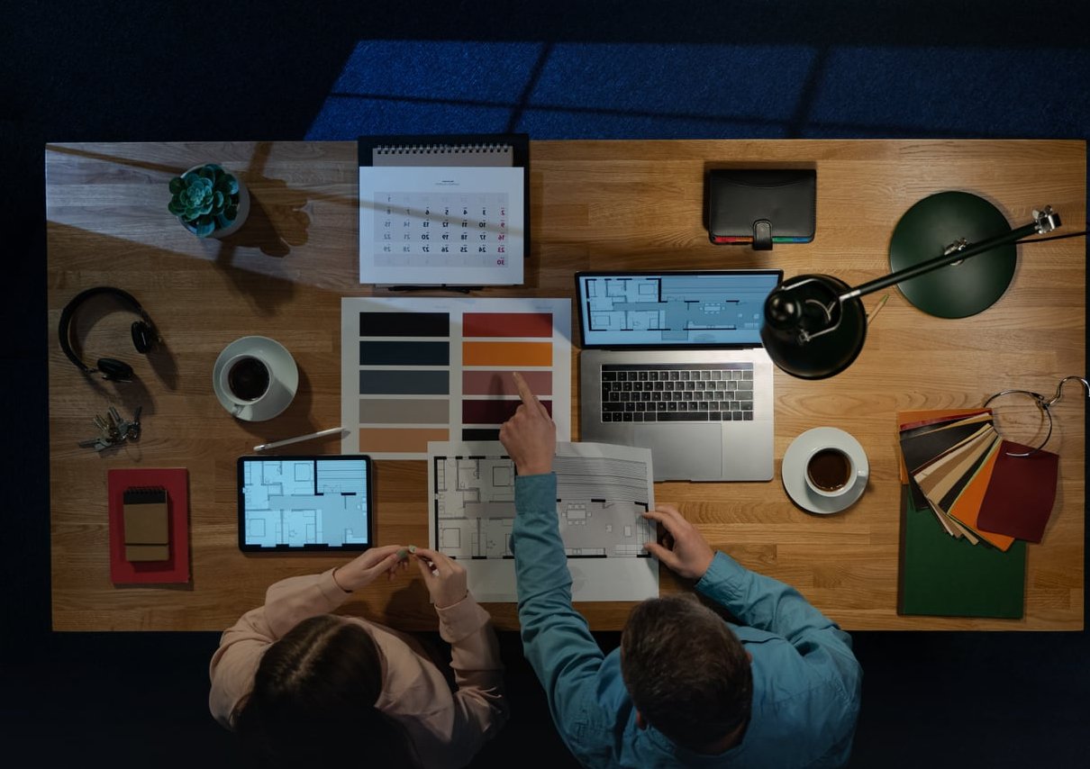 website design planning desk