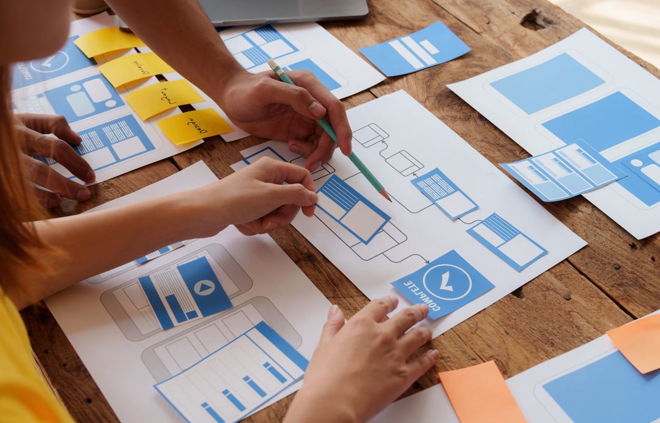 website design planning desk